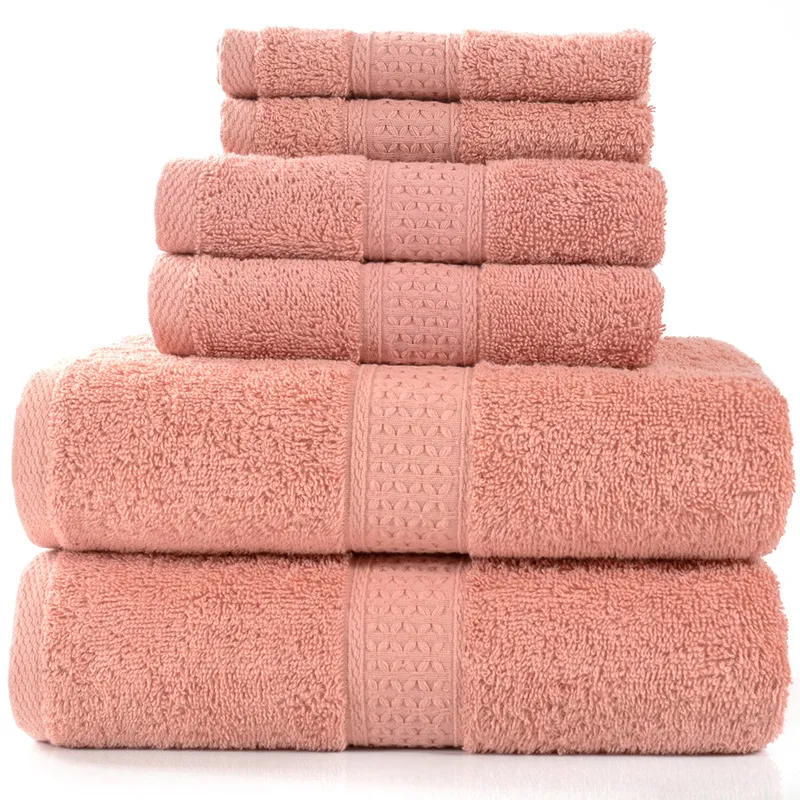 Cotton absorbent towel set of and - Orange