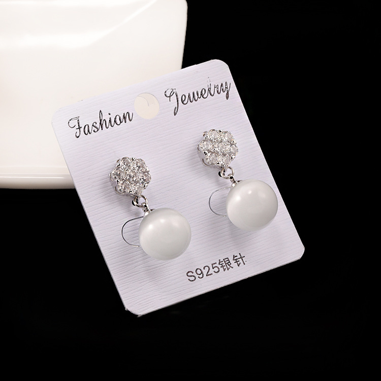 Round Pearl Long Earrings, picture 6 of 8
