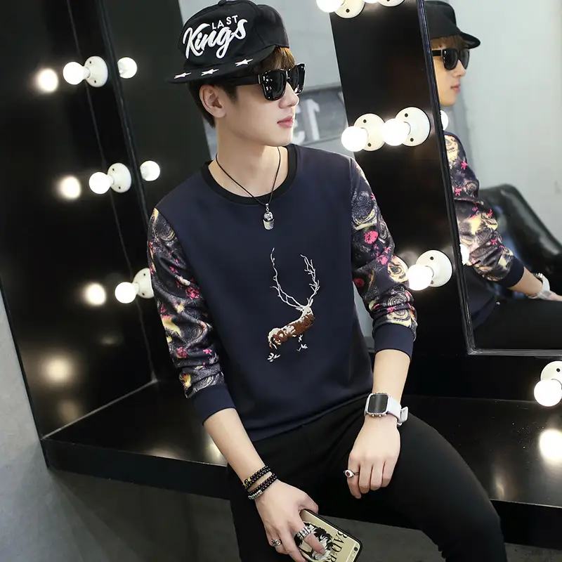 Slim deer head print sweatshirt
