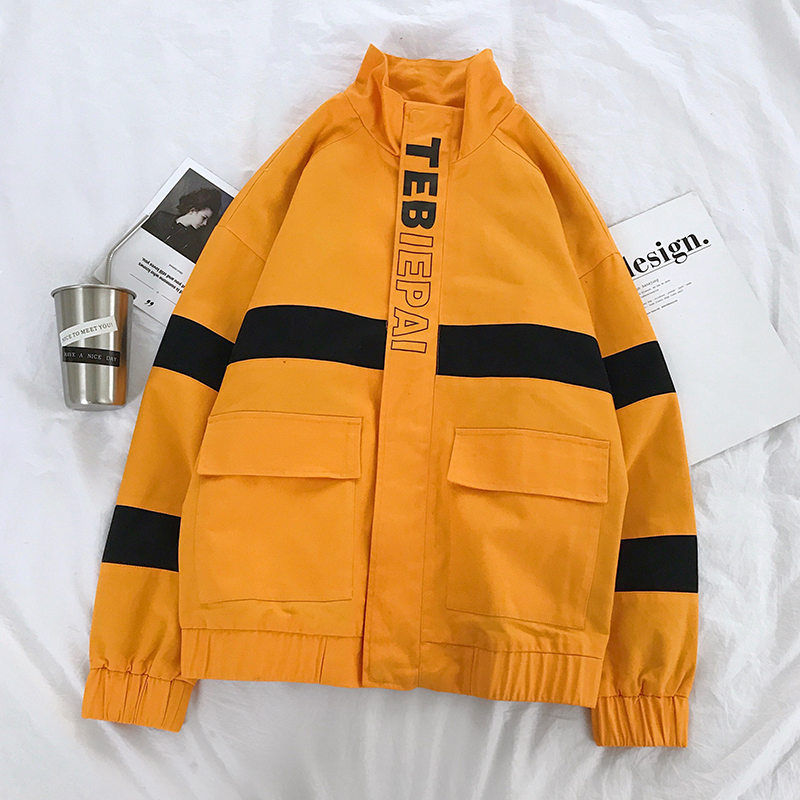 Fashion and leisure college windbreaker coat Yellow - Shop at LoveMi