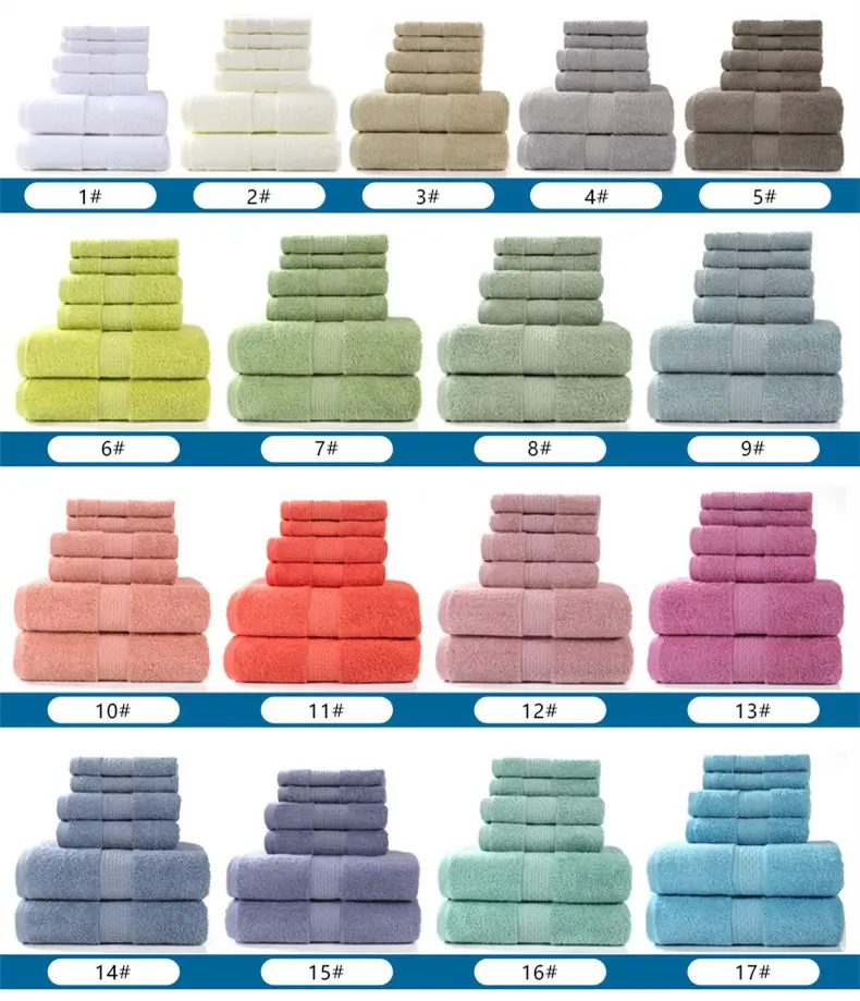 Cotton absorbent towel set of and 6
