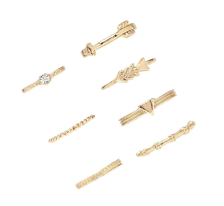 Multiple combination seven-piece ring