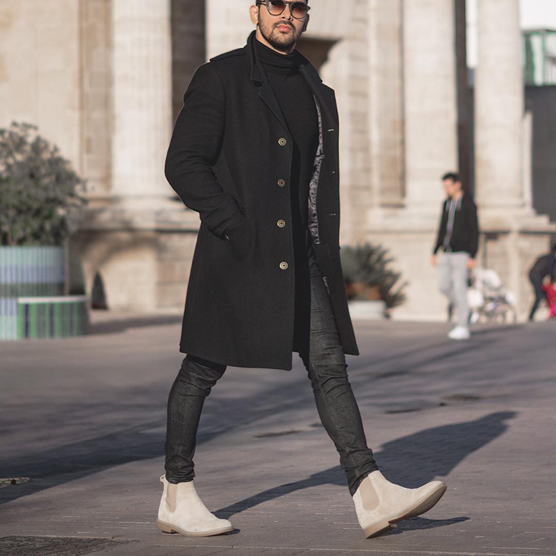 Men's Mid-Length Casual Loose Windbreaker Jacket