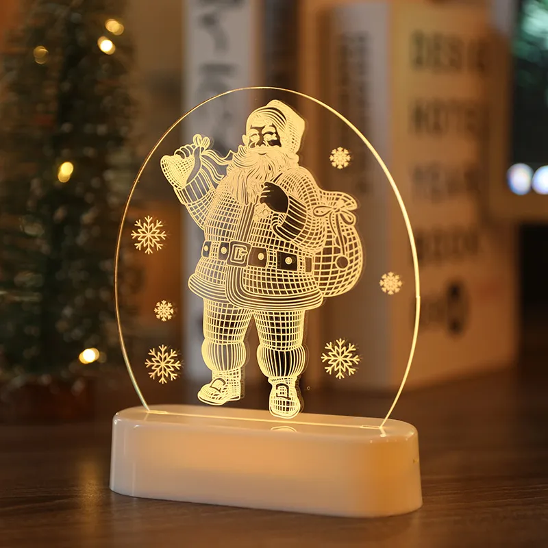 LED Fairy String Lights Battery USB 3D Santa Claus Tree Acrylic Night Light Wedding Christmas Decoration for Home Room Garland – image 4