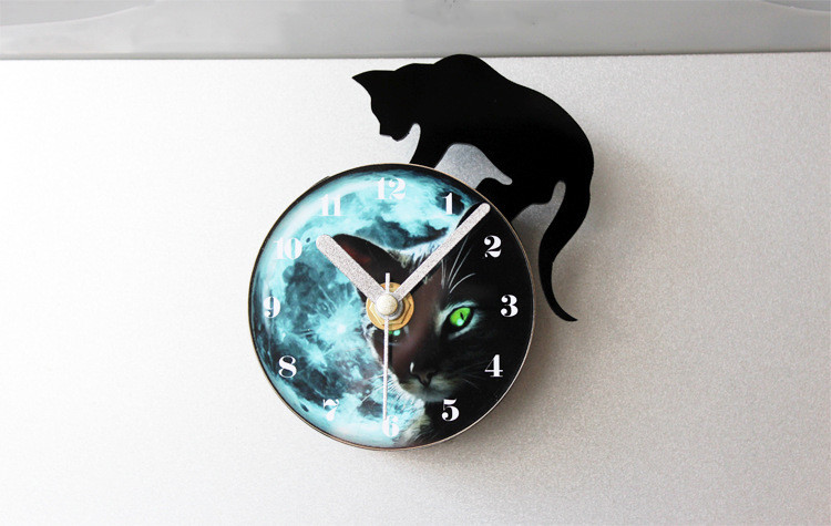 Cat Magnetic Fridge Clock