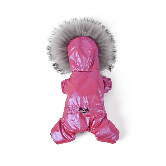 Winter Pet Down Padded Coat Dog Clothes Rose Red - Shop at LoveMi
