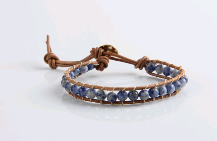 Leather Woven Beaded Bracelet, picture 4 of 4