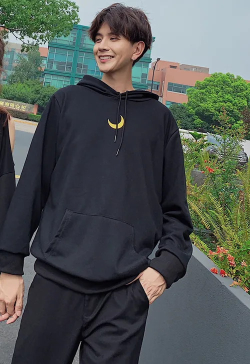 Couple strapless moon hoodie Sweater - Shop at LoveMi
