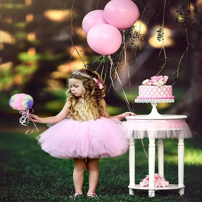 Girls sequined multi-layer mesh dress princess dress
