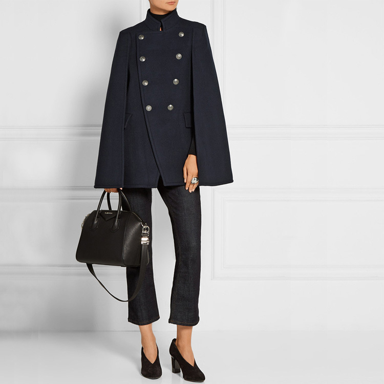 Double breasted loose cape coat