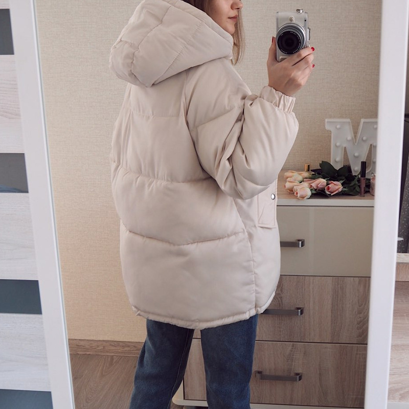 Women's loose cotton coat bread hooded cotton coat