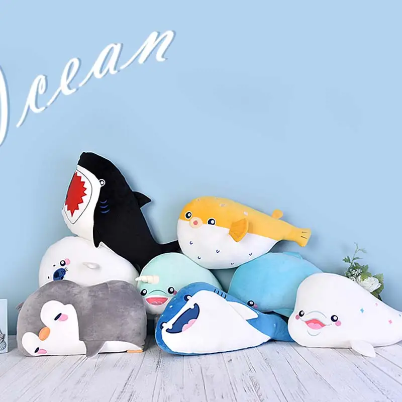 Penguin Beluga Plush Doll Sleeping Soft Pillow