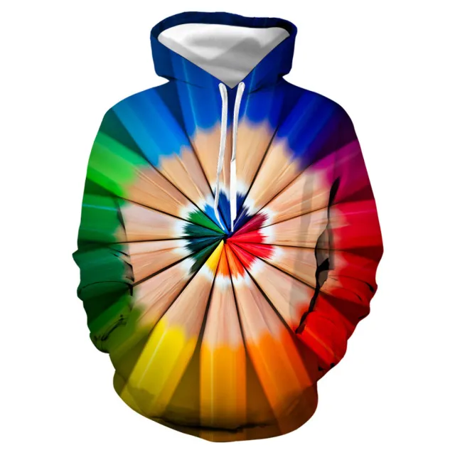 Tie dye digital print pullover hoodie Pys13849 Xxl - Shop at LoveMi