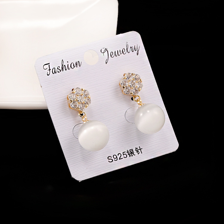 Round Pearl Long Earrings, picture 8 of 8