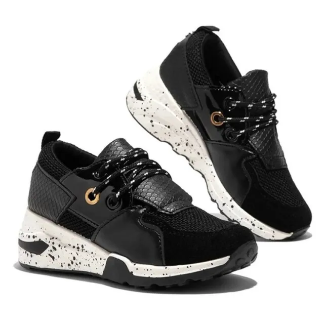 Leopard color matching lace up casual sports shoes Leopard - Shop at LoveMi