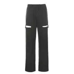 Temperament Korean loose and versatile straight-leg pants - Black - View 1