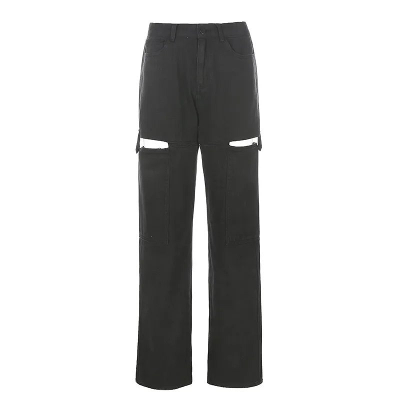 Temperament Korean loose and versatile straight-leg pants - Black