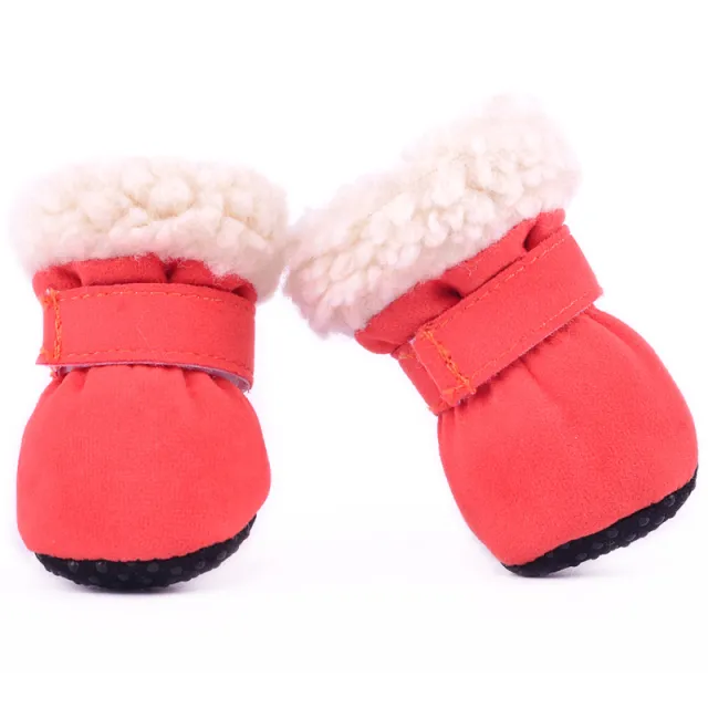 Waterproof Winter Dog Boots Socks Pet Dog Shoes Anti slip Puppy Cat Rain Snow Booties Footwear For Small Dogs Color Orange - Shop at LoveMi