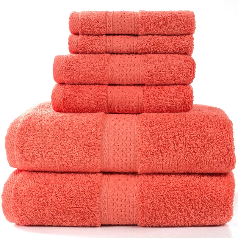 Cotton absorbent towel set of and - Scarlet