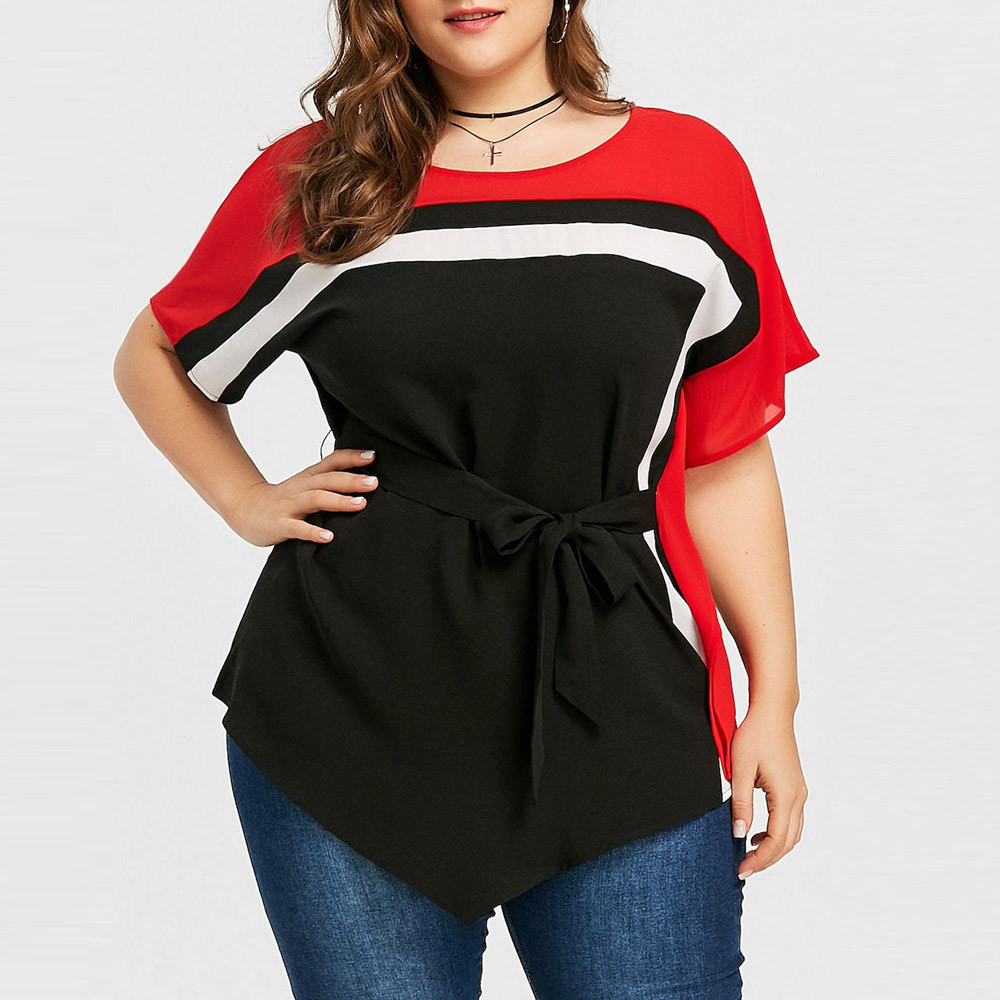 Bat sleeve waistband top T-shirt