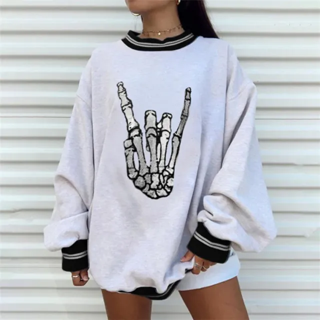 Black bone hand fashion ladies sweater White1 - Shop at LoveMi