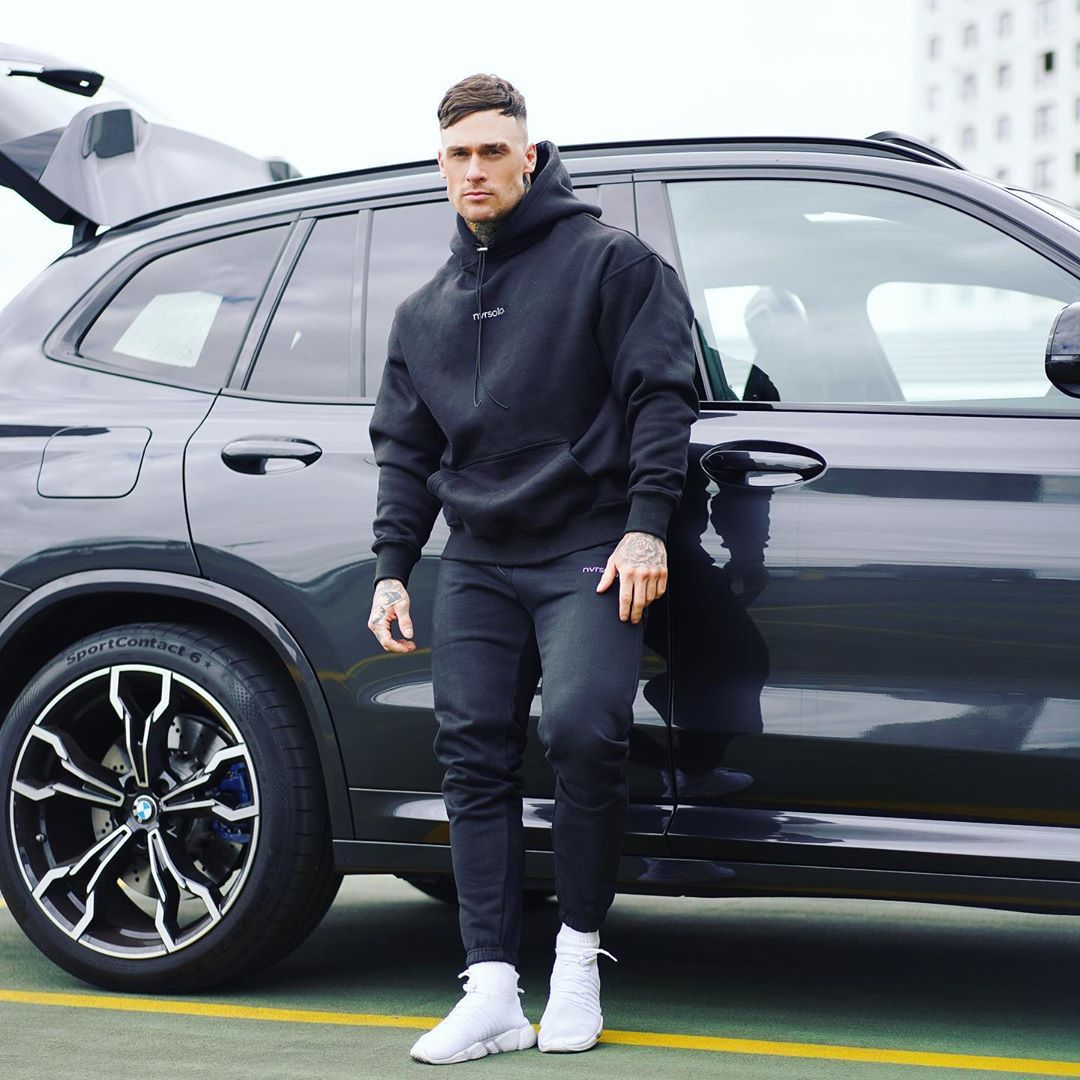 Men's autumn loose hooded sweater suit