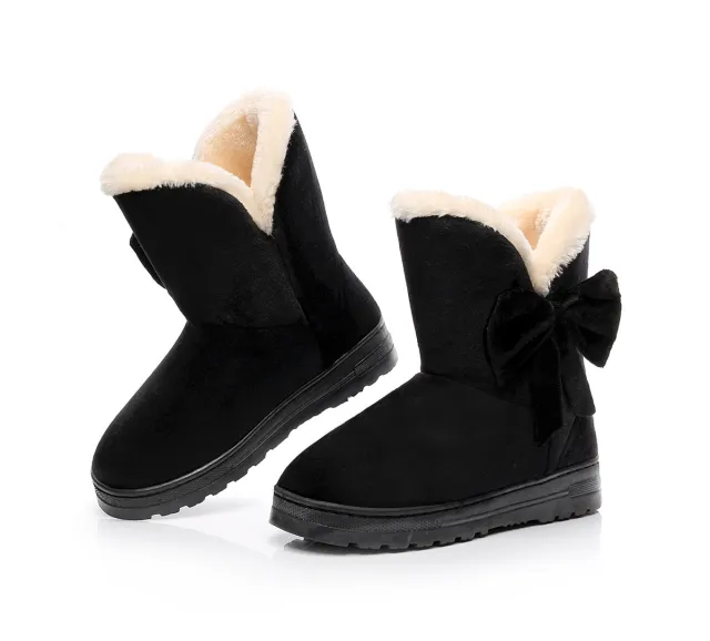Women's Thick Bottom And Velvet Thick Warm Cotton Boots Black - Shop at LoveMi