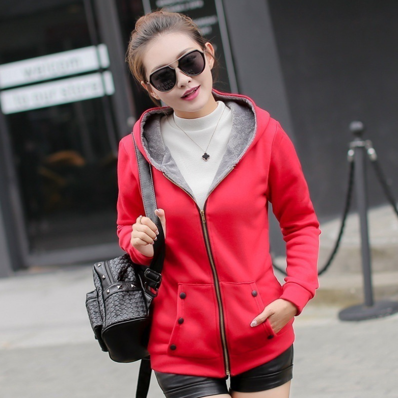 New Korean version of autumn and winter casual hooded long section large size thick sweater