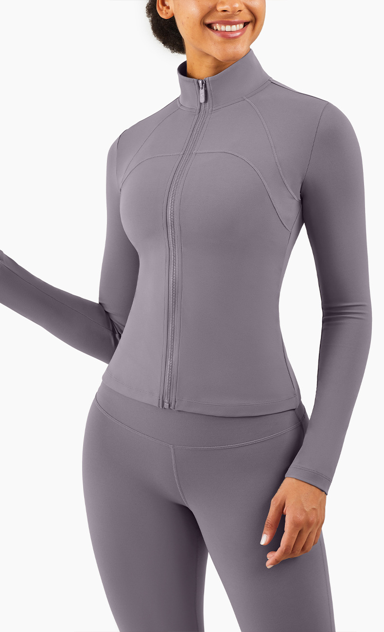 Running sports jacket with zipper cardigan