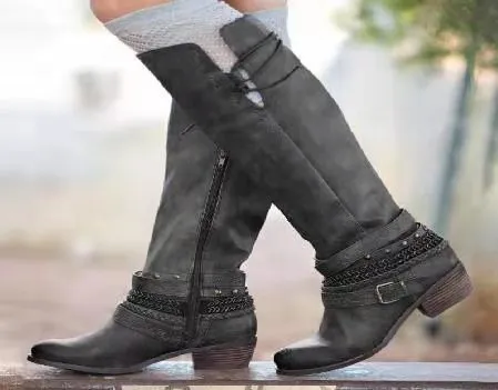 Retro women's high boots for knights Black - Shop at LoveMi