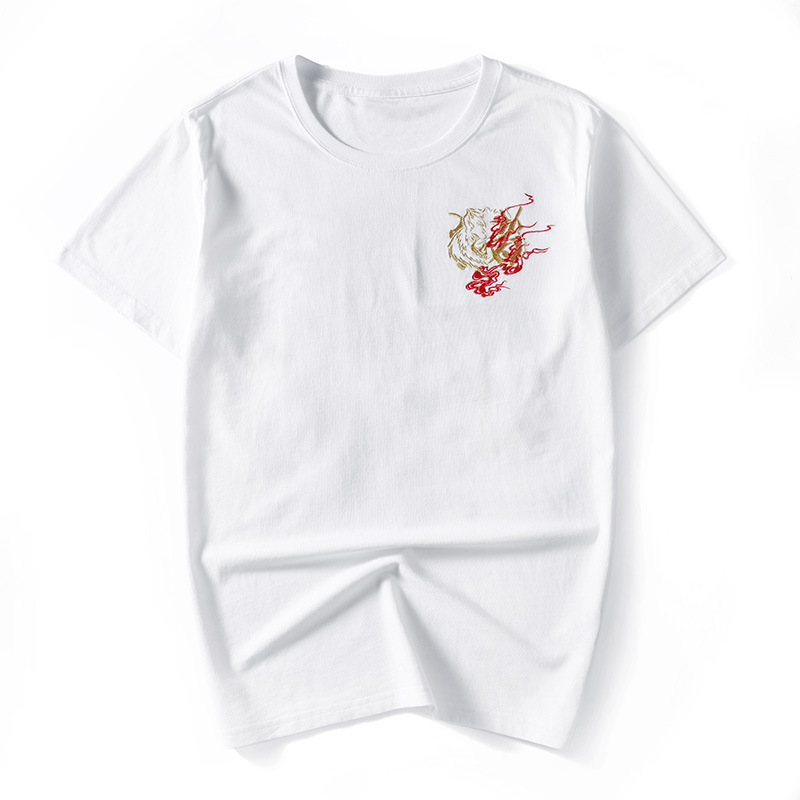 Embroidered loose plus size men's short sleeves — image 1