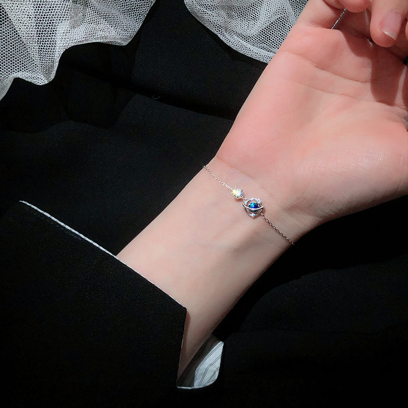 Silver cosmic star bracelet