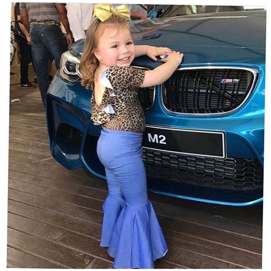 Casual cute wide-leg jeans parent-child