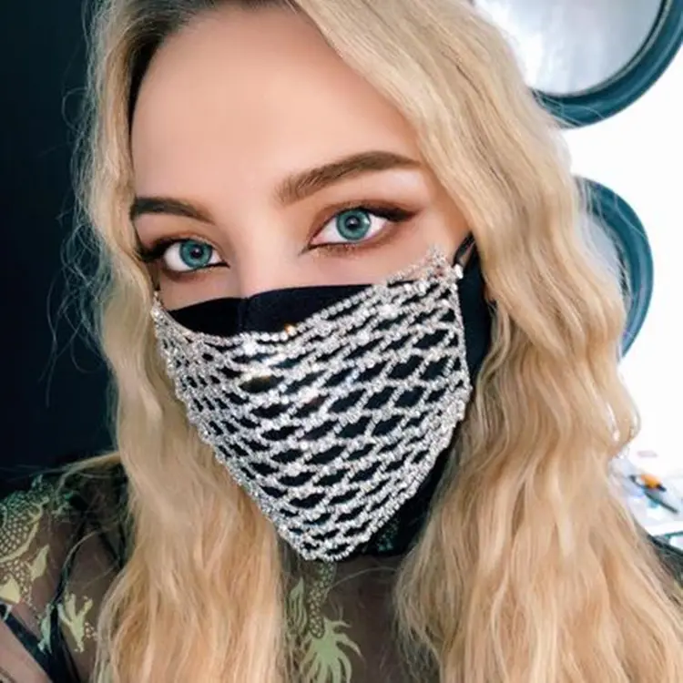 Micro-inlaid Mesh Colored Diamond Mask