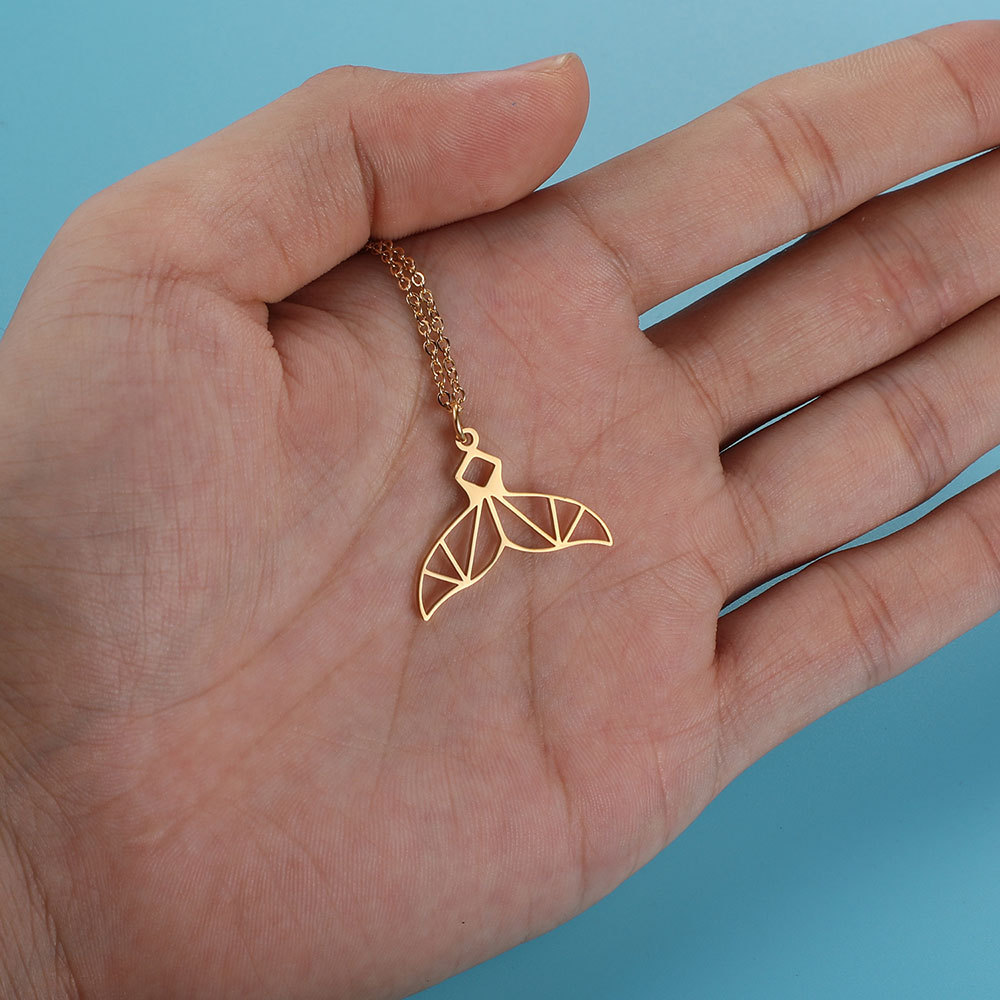 Stainless Steel Seahorse Dolphin Necklace Fashion Shell Conch Narwhal Jewelry