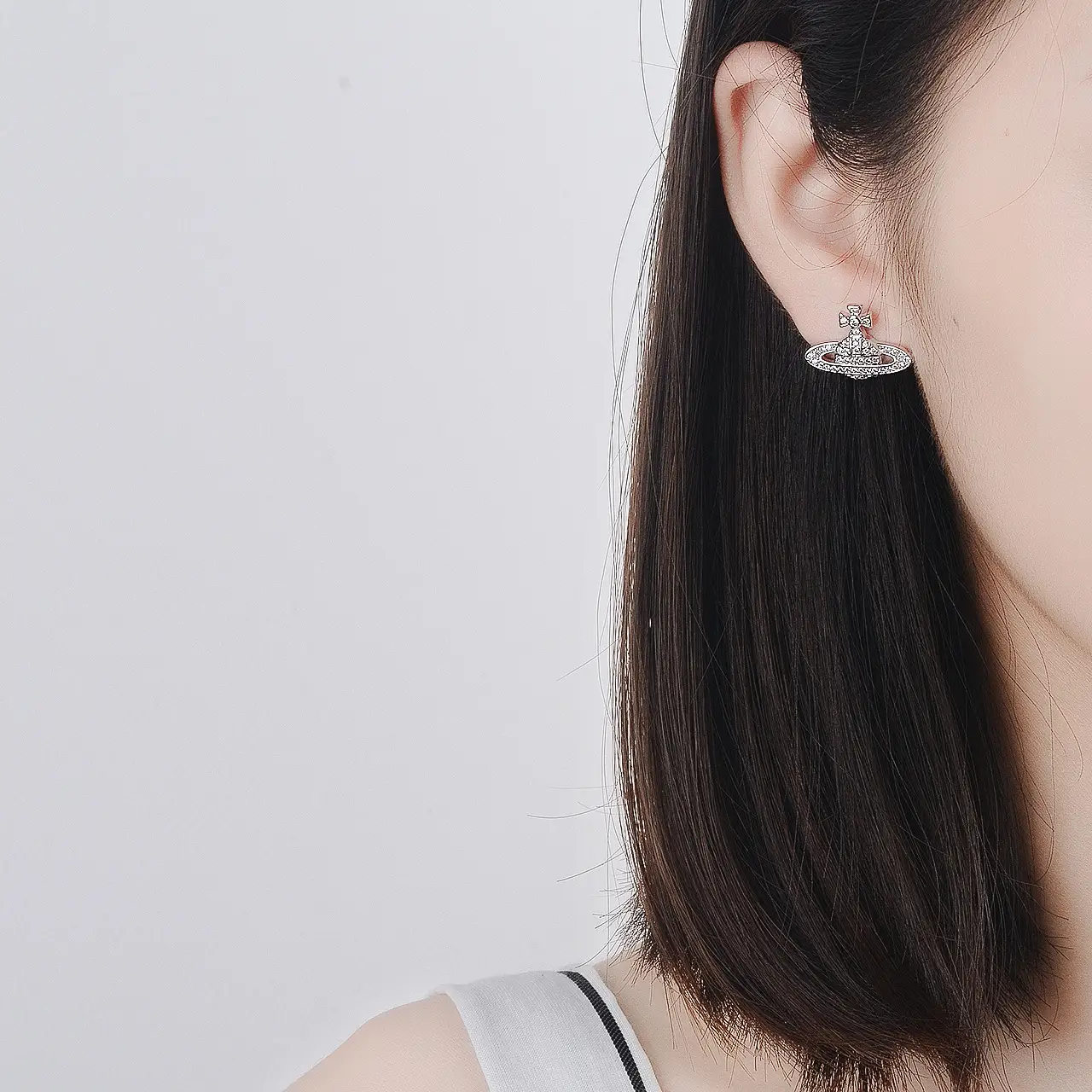 Korean Zircon Female Temperament Personality Geometric Earrings