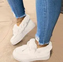 Warm cotton shoes with velvet and thickening White - Shop at LoveMi
