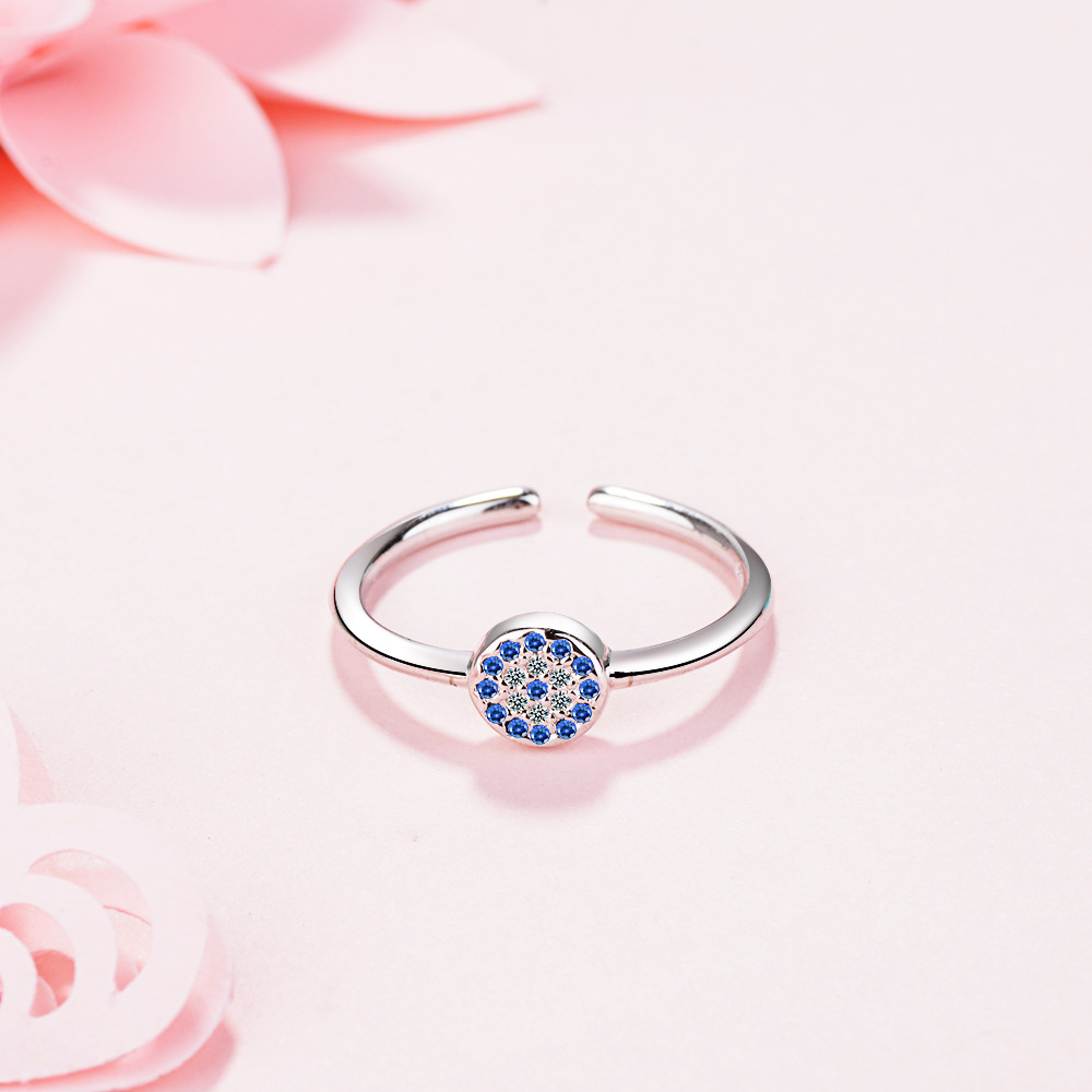 Turkish Demon Eye Ring Cold Wind Retro Circle Blue Eye Ring