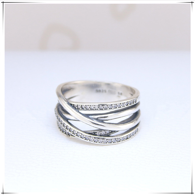 Panjia Fashion Multilayer Diamond Ring Sterling Silver