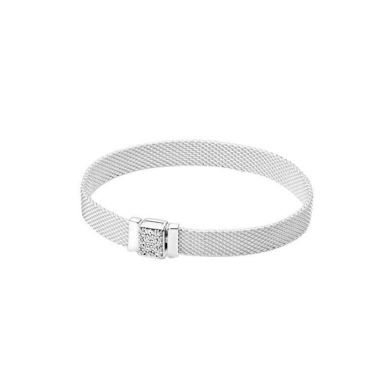 S925 sterling silver new full diamond buckle head shine chain buckle
