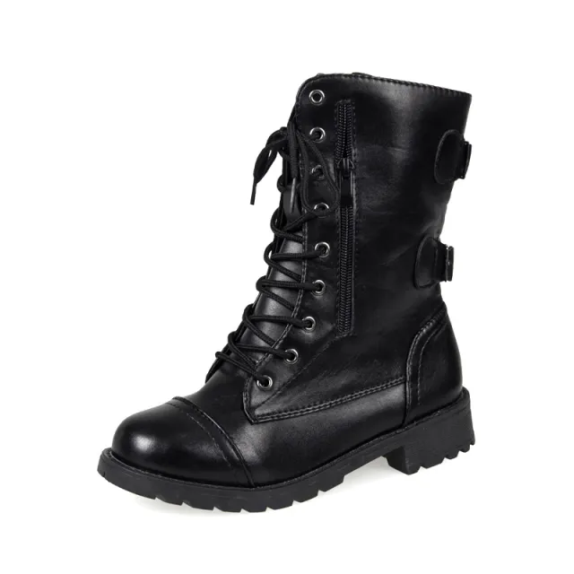 Chunky Heel Platform Martin Boots Black - Shop at LoveMi