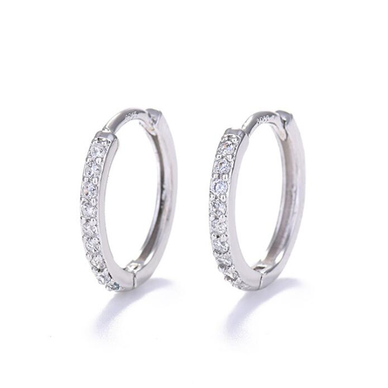 Sterling silver earrings with diamond zircon
