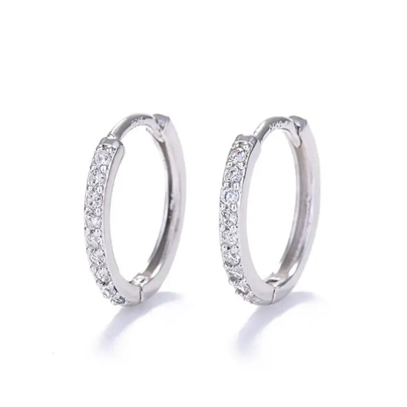 Sterling silver earrings with diamond zircon