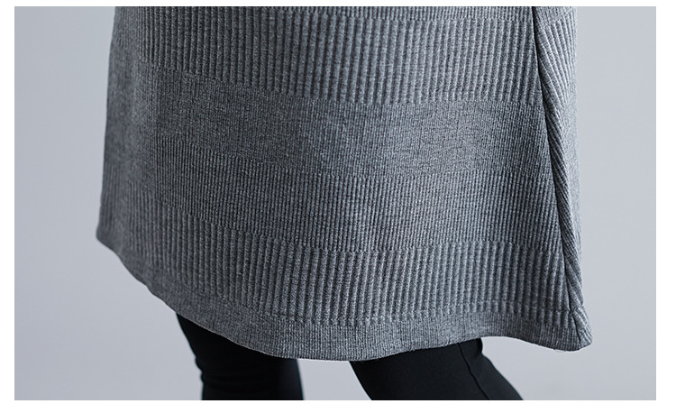 High Neck Short Sleeve All-match Casual Mid-length Dress