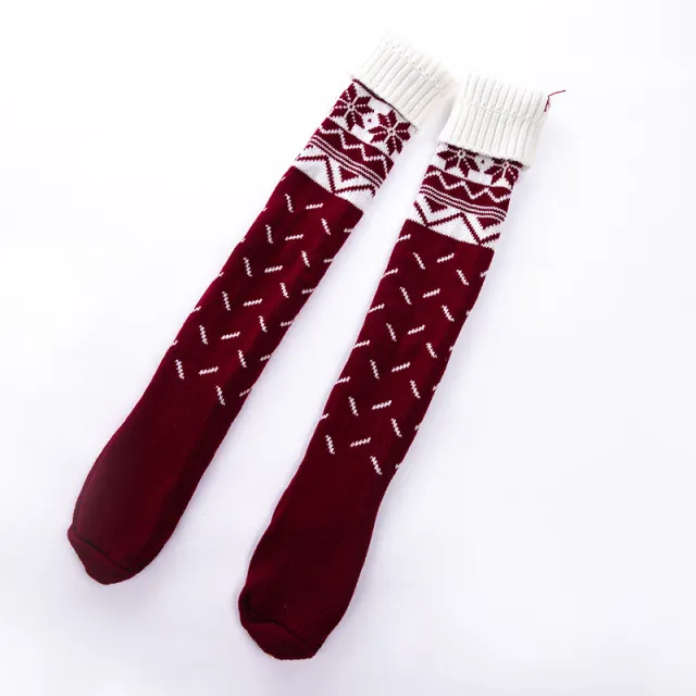 Christmas Stockings Pile Pile Stockings Woolen Socks Wine - Shop at LoveMi