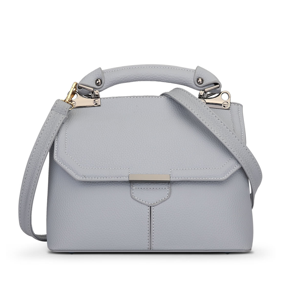PU leather clamshell square bag with magnetic buckle