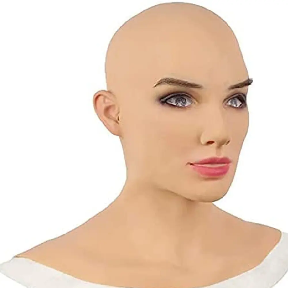 Halloween Cosplay Props Latex Bald Beauty Mask