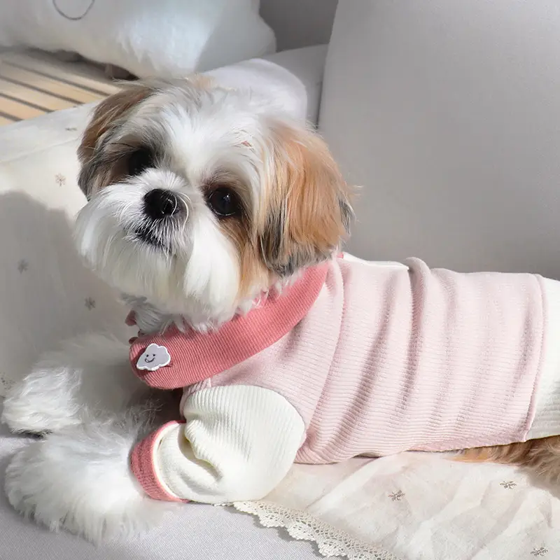 Cloud Ribbed Casual Small Dog Pet Clothing
