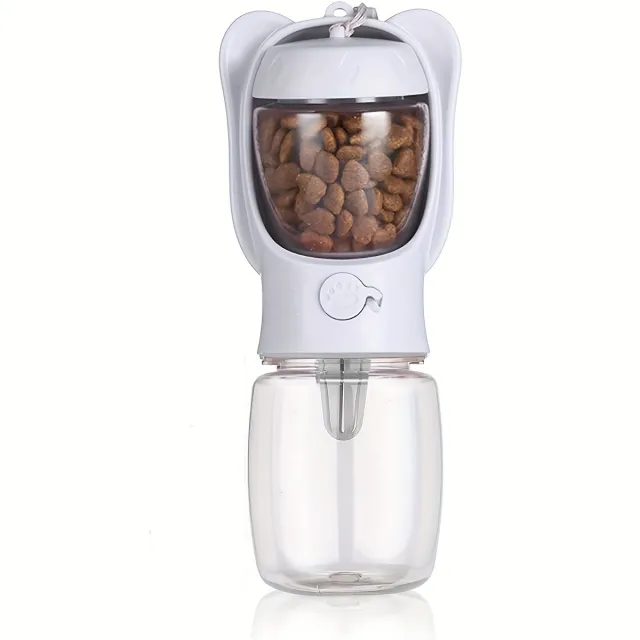 2 In 1 Dog Water Bottle, Leak Proof Portable Pet Water Bottle With Food Container, Outdoor Portable Water Dispenser For Dog, Puppy Supply For Walki... White - Shop at LoveMi