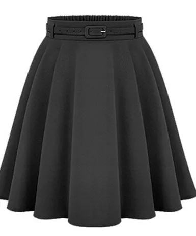 Solid color A line skirt Black - Shop at LoveMi